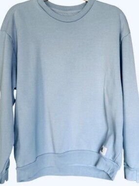 Adidas Sweatshirt Women's M Light Blue Crewneck Pullover Logo Casual